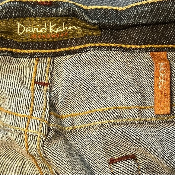 David Kahn Niki 818 Medium Wash Distressed Mid Rise Flare Leg Denim Jeans - Picture 7 of 16